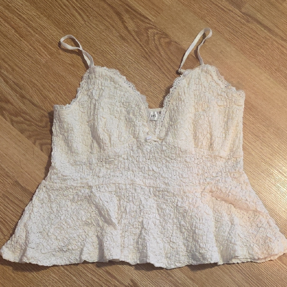 Medium Madden Girl Cream Textured Camisole